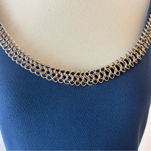 New! LIU JO Chain Link Necklace Sleeveless Sheath Dress - Picture 3 of 10